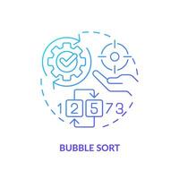 Bubble sort method blue gradient concept icon. Task management. Round shape line illustration. Abstract idea. Graphic design. Easy to use in infographic, promotional material, article, blog post vector