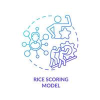 RICE scoring model blue gradient concept icon. Teamwork organization. Round shape line illustration. Abstract idea. Graphic design. Easy to use in infographic, promotional material, article, blog post vector