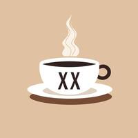 ai generado café asado empresa lleno vistoso inicial logo idea. fragante caliente bebida en taza. bebida establecimiento. letras dentro taza forma. gráfico diseño vector