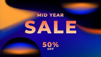 MID YEAR SALE OFFERS AND PROMOTION TEMPLATE BANNER DESIGN.COLORFUL GRADIENT COLOR BACKGROUND VECTOR. GOOD FOR SOCIAL MEDIA POST, COVER , POSTER vector