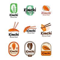 conjunto de kimchi coreano comida logo vector ilustración diseño