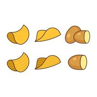 Icon set of Potato chips, Food and Snack logo with Simple Potato vector