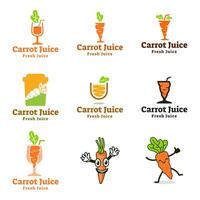 Set of Carrot juice Illustration Creative logo Design. vector