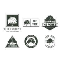 Forest badge vector set Isolated over white background.