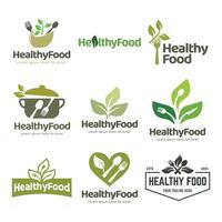 Set of Healthy Food Logo Template vector