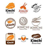 conjunto de kimchi coreano comida logo vector ilustración diseño