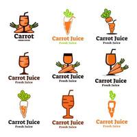 Set of Carrot juice Illustration Creative logo Design. vector