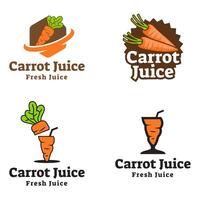 conjunto de Zanahoria jugo ilustración creativo logo diseño. vector