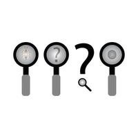 magnify glass icons set vector