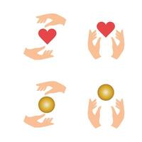 set of hand icons vector