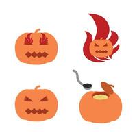 set of pumpkin icons vector
