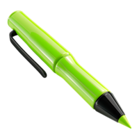 ai gegenereerd 3d renderen van een groen schrijven pen Aan transparant achtergrond - ai gegenereerd png