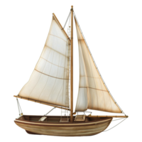 AI generated Small Ship or Yort on Transparent background - Ai Generated png