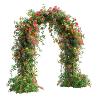 AI generated Flowers on Entry Gate on Transparent background - Ai Generated png