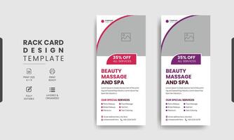 Spa dl rack card template design vector