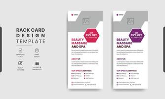 Spa dl rack card template design vector