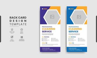 Cleaning Service Rack Card or Dl Flyer Template Design vector