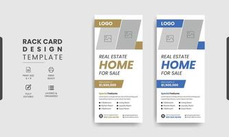 Real estate rack business rack card template design vector