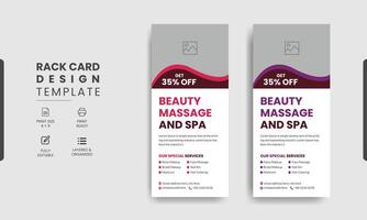 Spa dl rack card template design vector