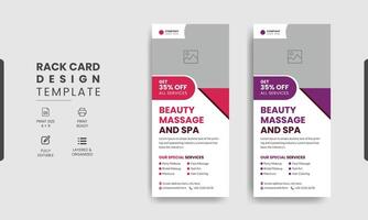 Spa dl rack card template design vector