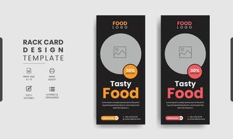 Fast food restaurant rack card or flyer design vector