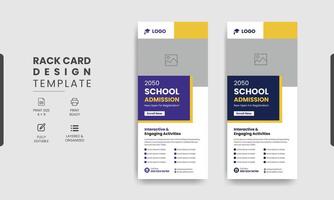 School Education Rack Card Design Template For Kids vector