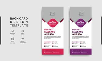 Spa dl rack card template design vector