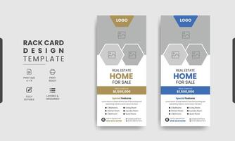 Real estate rack business rack card template design vector