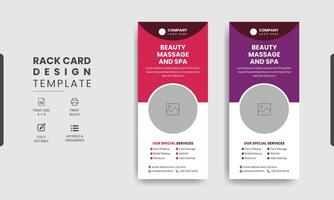 Spa dl rack card template design vector