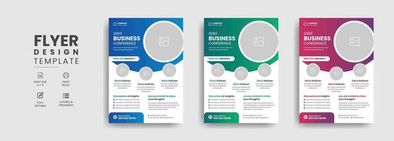 Business Conference Flyer Layout Template Design vector