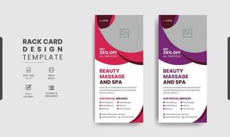 Spa dl rack card template design vector