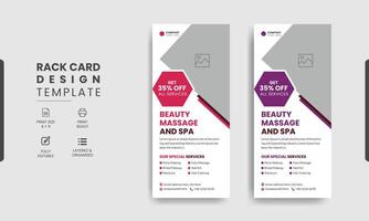 Spa dl rack card template design vector