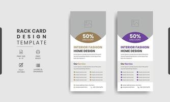 Interior rack card dl flyer design template vector