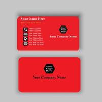 black business card with red triangle shapes design vector