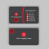 black business card with red triangle shapes design vector