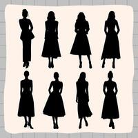 Fashion models silhouette pack vector