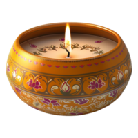 AI generated 3D Rendering of a Diwali Candle Flame Lamp on Transparent Background - Ai Generated png