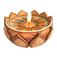 AI generated 3D Rendering of a Diwali Candle Flame Lamp on Transparent Background - Ai Generated png