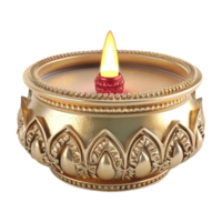 ai generato 3d interpretazione di un' Diwali candela fiamma lampada su trasparente sfondo - ai generato png