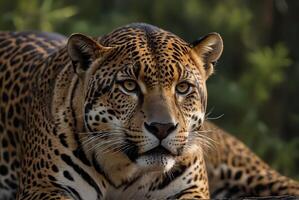 AI generated jaguar - animal, jaguar in the jungle, beautiful shot of an african leopard - jaguar photo