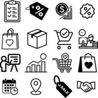 Business and shopping icon set design for templates. vector