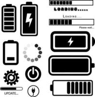 Power and charging icons set design for templates. vector