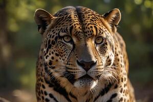 AI generated jaguar - animal, jaguar in the jungle, beautiful shot of an african leopard - jaguar photo