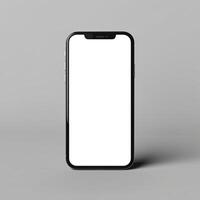 AI generated Modern smartphone mockup scene. Smartphone mockup template with blank white screen. photo