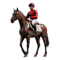 ai gerado cavalo cavaleiro jogando em transparente fundo - ai gerado png