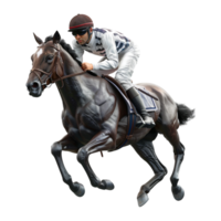 ai gerado cavalo cavaleiro jogando em transparente fundo - ai gerado png