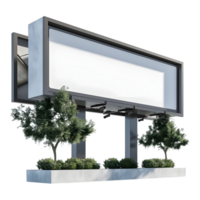 AI generated Empty Billboard on the Road on Transparent background - Ai Generated png