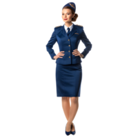 ai gegenereerd vrouw stewardess of stewardess Aan transparant achtergrond - ai gegenereerd png