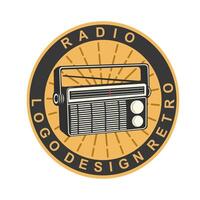 retro radio logo design can be used for websites, icons or for group and company needs isolated on white vector