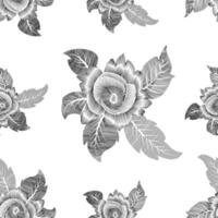 seamless pattern with leaf illustrations, with shading style and white background vector